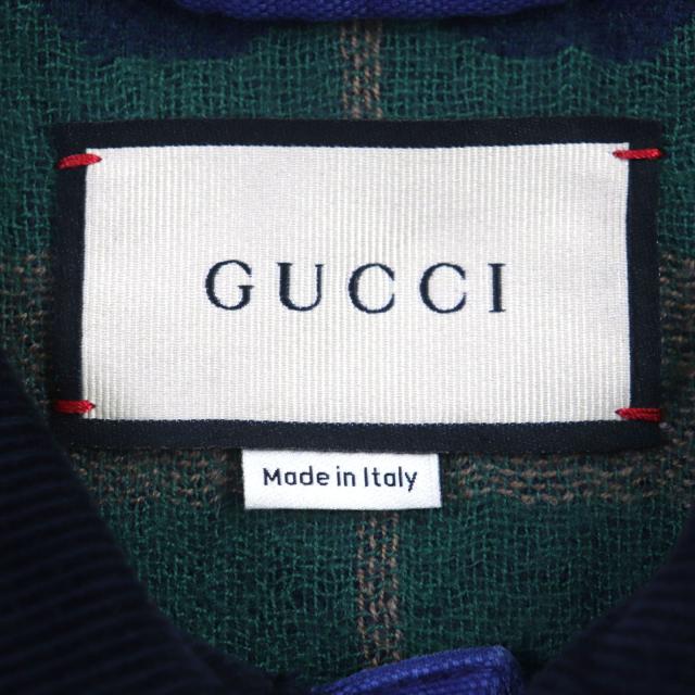 未使用品▼GUCCI グッチ 2022年製 709636 XDB39 襟コーデュロイ 裏GG・チェック柄 中綿入り ブルゾン ジャケット 48 正規品 メンズ_5