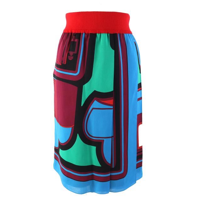 未使用品△HERMES エルメス 522823DO シルク100％ 総柄デザイン ツイルレーヌ ラップスカート マルチカラー 38 仏製 正規品 レディースの通販は