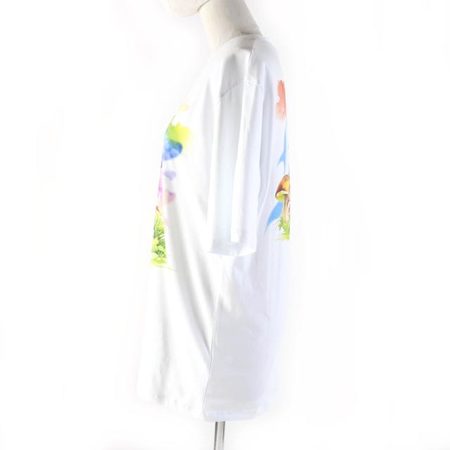未使用品★MSGM エムエスジーエム 21年製 コットン100％ レインボー キャットプリント クルーネック 半袖Ｔシャツ ホワイト XXS 正規品_1