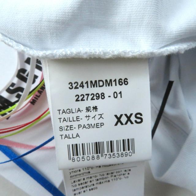 未使用品★MSGM エムエスジーエム 21年製 コットン100％ レインボー キャットプリント クルーネック 半袖Ｔシャツ ホワイト XXS 正規品_7