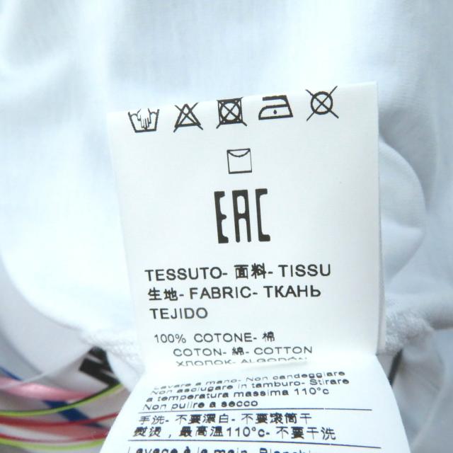 未使用品★MSGM エムエスジーエム 21年製 コットン100％ レインボー キャットプリント クルーネック 半袖Ｔシャツ ホワイト XXS 正規品_8
