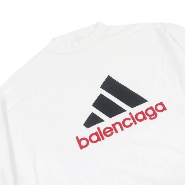 美品□BALENCIAGA バレンシアガ adidas 23SS 731369 パフォーマンスロゴ インサイドアウト オーバーサイズ Ｔシャツ L ドイツ製 正規品_1