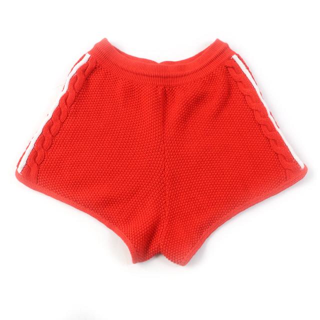 未使用品★GUCCI グッチ adidas アディダス 22AW 693835 リネン コットン混 トレフォイル刺繍入り ニット ショートパンツ M　正規品_1