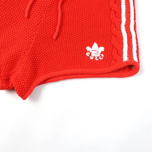 未使用品★GUCCI グッチ adidas アディダス 22AW 693835 リネン コットン混 トレフォイル刺繍入り ニット ショートパンツ M　正規品_4