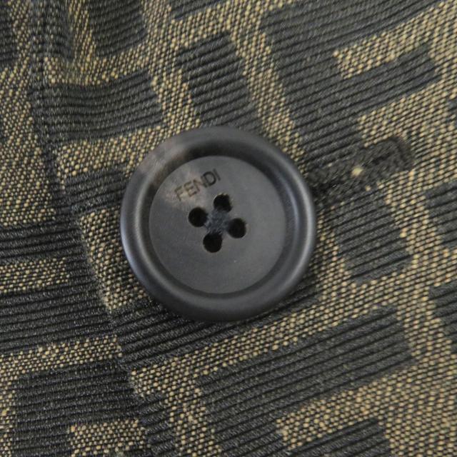 美品□FENDI フェンディ FJ0498/FB0767 FFロゴ ズッカ 総柄 シングルスーツ 上下セットアップ ブラウン 44 イタリア製 正規品 メンズ