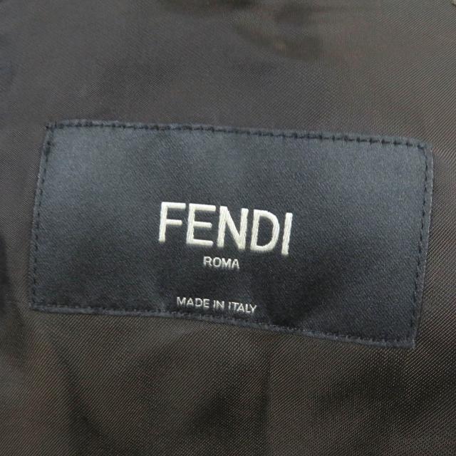 美品□FENDI フェンディ FJ0498/FB0767 FFロゴ ズッカ 総柄 シングルスーツ 上下セットアップ ブラウン 44 イタリア製 正規品 メンズ