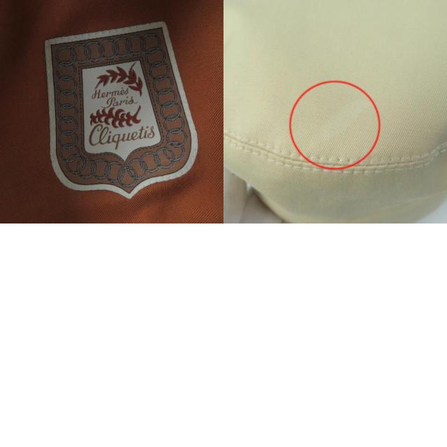 美品☆HERMES エルメス カーブル・クリケティス レザー切替 セリエ金具 キャスケット ベージュ 56 フランス製 正規品 レディース_9