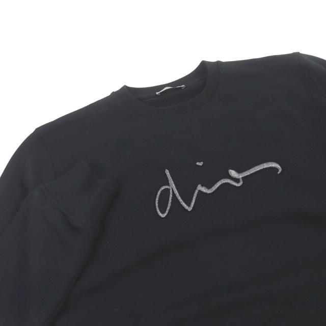 美品□Dior HOMME ディオールオム 23SS 333J666W3664 ロゴエンブロイダリー トレーナー スウェット ブラック S イタリア製 正規品 メンズ トレーナー・スウェット