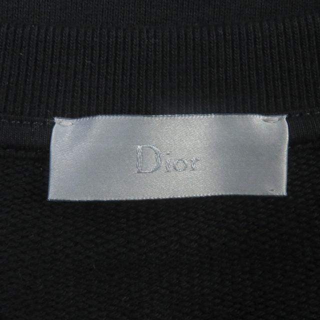 美品□Dior HOMME ディオールオム 23SS 333J666W3664 ロゴエンブロイダリー トレーナー スウェット ブラック S イタリア製 正規品 メンズ トレーナー・スウェット