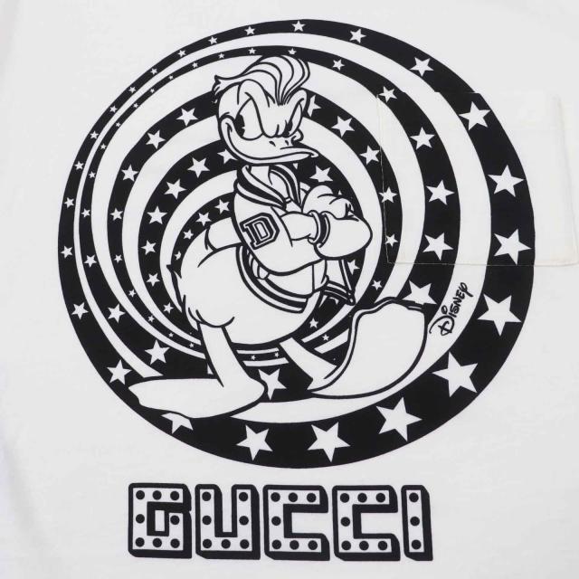 極美品◎GUCCI グッチ Disney ディズニー 644674 コットン ドナルドダック ポケット付き 半袖Ｔシャツ アイボリー ブラック XS 正規品_4