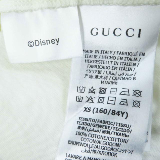 極美品◎GUCCI グッチ Disney ディズニー 644674 コットン ドナルドダック ポケット付き 半袖Ｔシャツ アイボリー ブラック XS 正規品_7