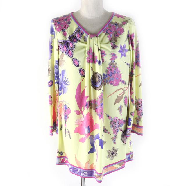 ほぼ未使用 近年物 レオナール チュニック 幾何学柄 マルチカラー イタリア製 レオナール チュニック 新品未使用 ほぼ未使用 近年物 レオナール