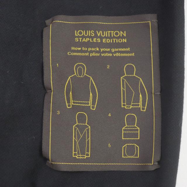 美品▼LOUIS VUITTON ルイヴィトン 20AW ステープルズ エディション インサイドアウト プルオーバー パーカー ブラック M 正規品 メンズ_3