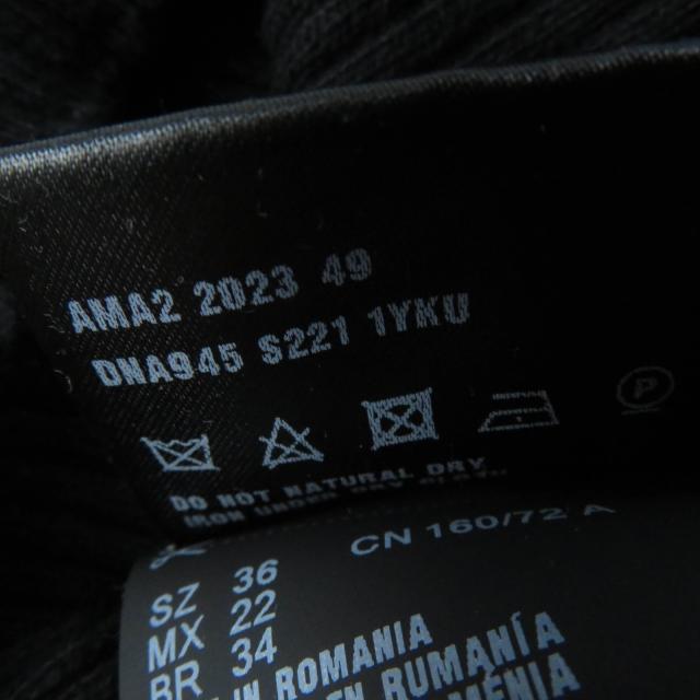 美品☆PRADA プラダ 2023年製 DNA945 コットン100％ リブ編み 長袖 ハイネック ニット トップス ブラック 36 正規品 レディース_6