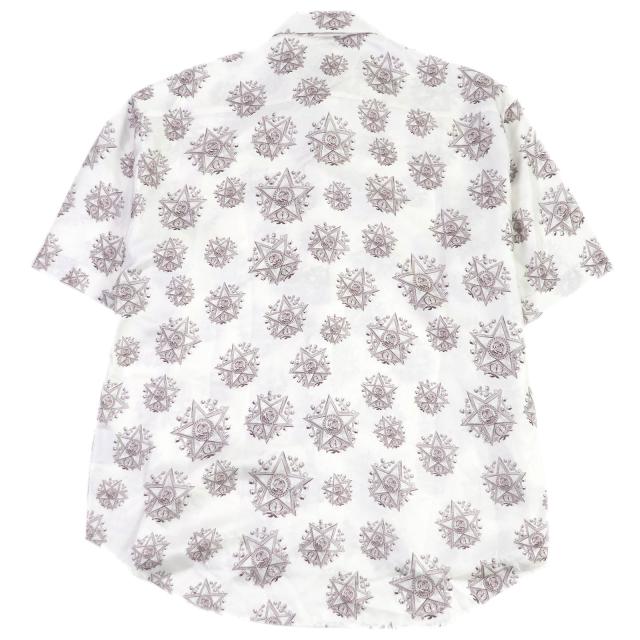 極美品□DIOR ディオール オム 243C556A5649 シルク100％ CD エトワール 総柄 半袖シャツ ホワイト系 39 イタリア製 正規品 メンズ_2