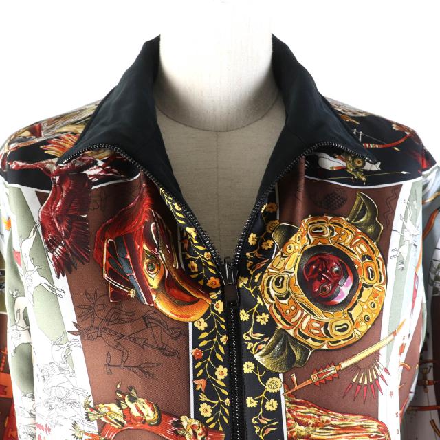 極美△HERMES エルメス ヴィンテージ LES MYTHOLOGIES DES HOMMES ROUGES 褐色の男達の伝説 マルジェラ期 リバーシブルジャケット 正規品_6