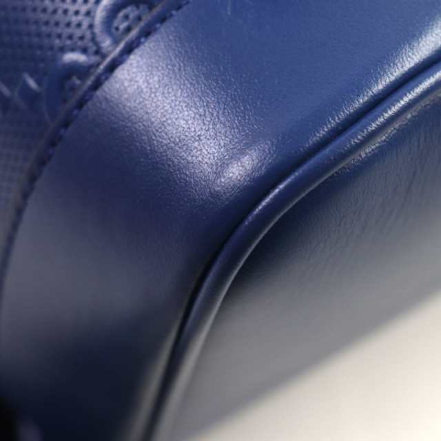 極美品▼GUCCI グッチ 658579 GGエンボス バックパック レザー リュック・デイパック ブルー シルバー金具 保存袋付き イタリア製 メンズの通販は