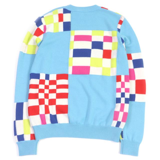 極美品□LOUIS VUITTON ルイヴィトン 1A8P48 2021年 ディストーテッド ジャイアントダミエ セーター ライトブルー XS イタリア製 正規品