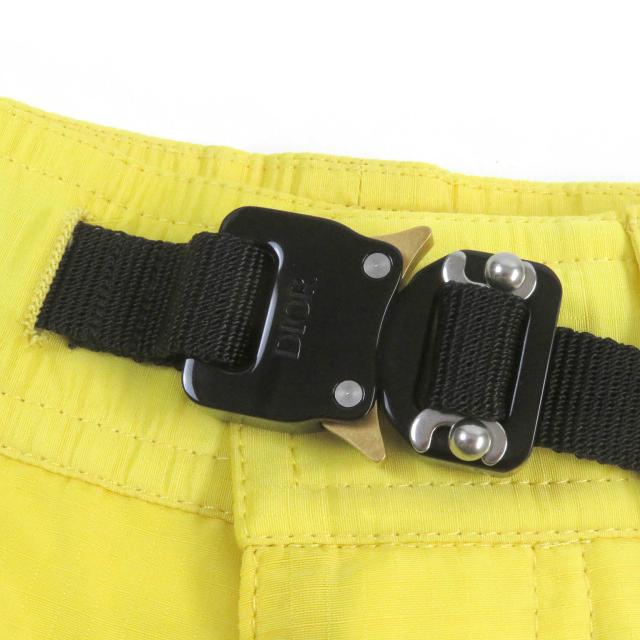 極美品□DIOR ディオール オム 22SS 293C179A4717 バックル付き バミューダパンツ ショートパンツ イエロー 46 イタリア製 正規品 メンズ_4