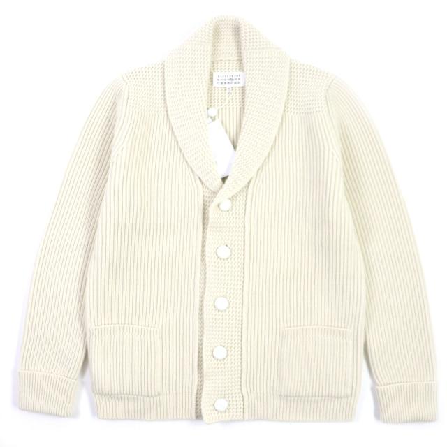 未使用品▼Maison Margiela 14 メゾンマルジェラ14 S50GP0107 ウール100% くるみボタン ショールカラー ニット カーディガン S 正規品