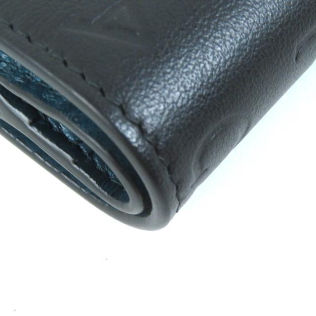 極美品△BVLGARI ブルガリ 291749 インフィニートゥム コンパクトウォレット レザー 二つ折り財布 ブラック ブルー 箱付き イタリア製の通販は