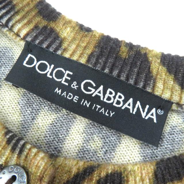 DOLCE&GABBANAヒョウ柄カシミア100セーター 極美品△DOLCE&GABBANA