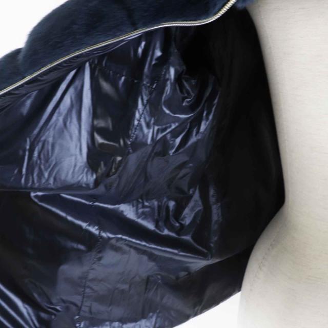 極美品◎Herno ヘルノ 22AW PI1166D-12354-9202 LADY CAPE フェイクファー スタンドカラー ダウンジャケット ネイビー 42 正規品の通販は