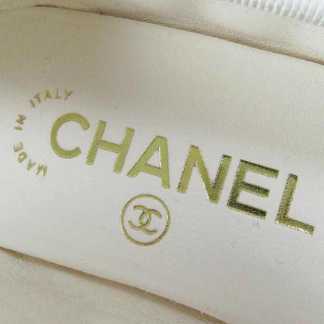 美品◎CHANEL シャネル 24P G45591 バレリーナ ココマーク リボン付 ラムスキン フラットシューズ／バレエシューズ 黒 白 赤 36 箱・袋付_6