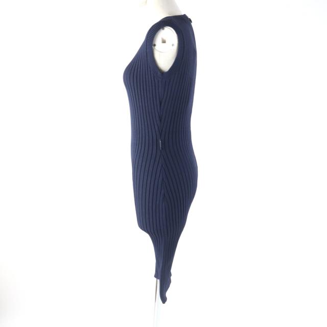 未使用品★MONCLER モンクレール TUTA クルーネック ノースリーブ リブニット ジャンプスーツ ネイビー M イタリア製 レディース_1