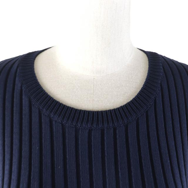 未使用品★MONCLER モンクレール TUTA クルーネック ノースリーブ リブニット ジャンプスーツ ネイビー M イタリア製 レディース_3