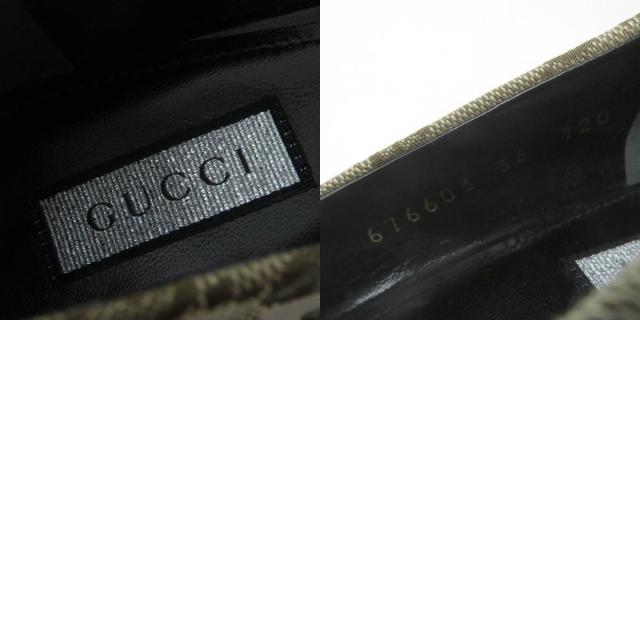 未使用品☆GUCCI グッチ BALENCIAGA バレンシアガ 676603 ポインテッドトゥ GGキャンバス パンプス ブラウン系 36 箱・保袋付 レディース_9