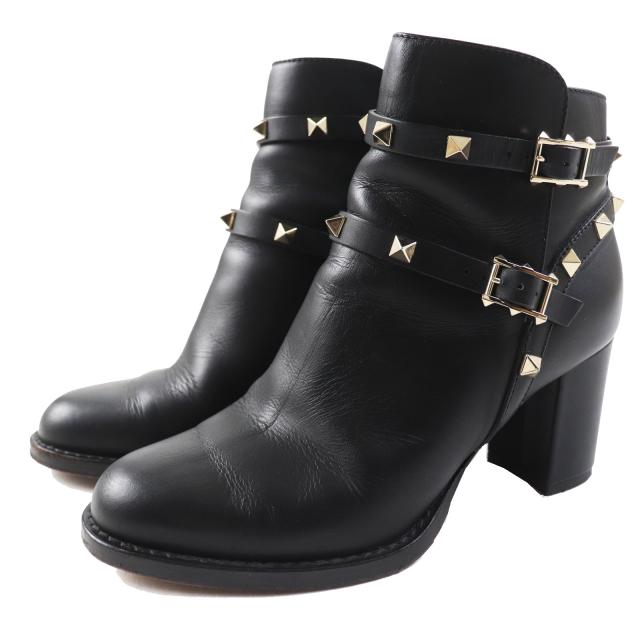 Valentino レア スタッズブーツ ショートブーツ 37 国内即発】VALENTINO ロックスタッズブーツ (VALENTINO/ショート