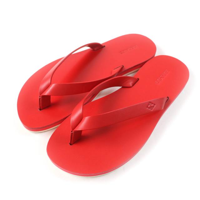 極美品★HERMES エルメス SUMMER サマー レザー トング サンダル ビーチサンダル レッド 37 保存袋付き イタリア製 レディースの通販は