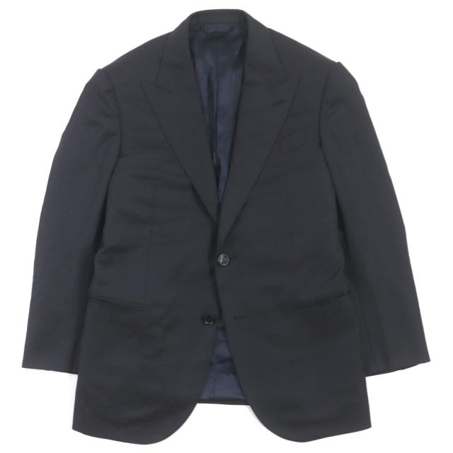 美品▼LOUIS VUITTON ルイヴィトン 23SS モノグラムジャガード ピークドラペル シングルジャケット テーラード ネイビー 48 正規品