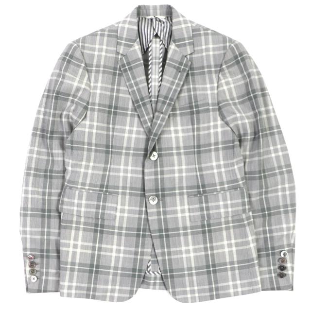 美品△THOM BROWNE トムブラウン MJC001AW9652 チェック柄 袖口