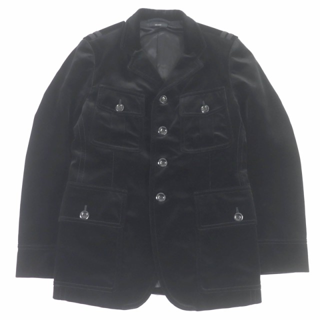 美品□TOM FORD トムフォード エポレット付き ベロア CPOジャケット テーラードジャケット ブラック 50 ハンガー付き イタリア製 正規品の通販は