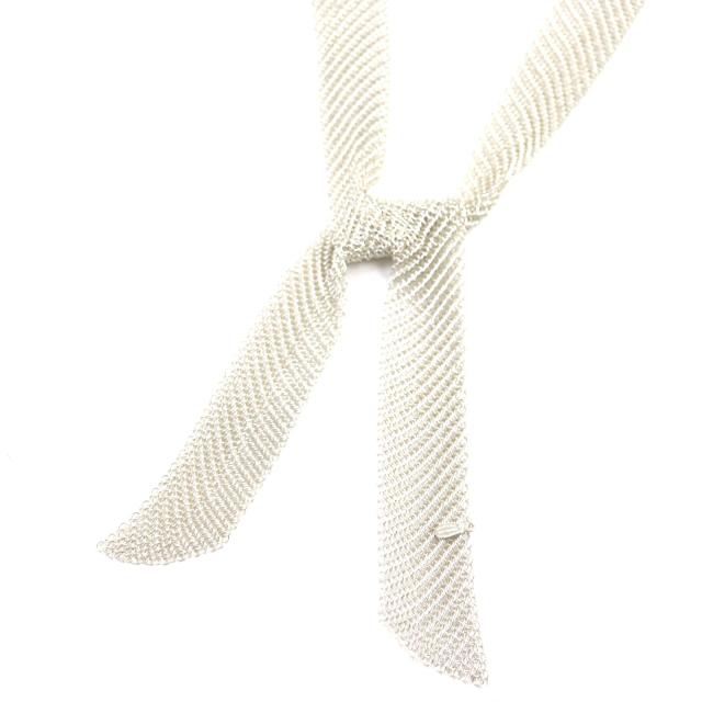 美品▼TIFFANY&amp;Co. ティファニー ヴィンテージ オールドティファニー メッシュスカーフ ネックレス 925 シルバー 袋付 重量103.7g メンズ