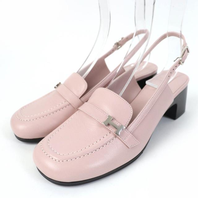 未使用品☆HERMES エルメス アンフィニ50 ローズ・ポルスレーヌ シルバー金具 レザー パンプス 37 箱・保存袋付 レディース 定価188100円の通販は