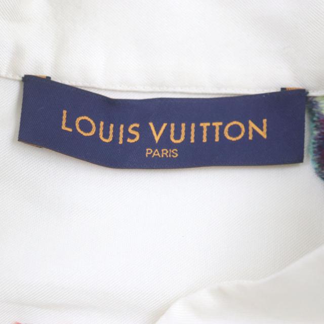 未使用品▼LOUIS VUITTON ルイヴィトン 2022年製 HNS09W LVグラフィティ スタンドカラー 長袖シャツ クリーム マルチ S 正規品 メンズ_5