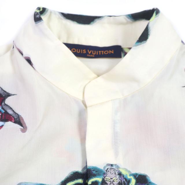 未使用品▼LOUIS VUITTON ルイヴィトン 2022年製 HNS09W LVグラフィティ スタンドカラー 長袖シャツ クリーム マルチ S 正規品 メンズ_1