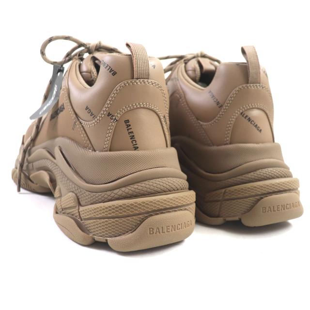 未使用品▼BALENCIAGA バレンシアガ 536737 TRIPLE S トリプルエス ロゴ総柄 刺繍入り レザー スニーカー ブラウン 43 (28.5cm) メンズ