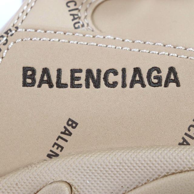 未使用品▼BALENCIAGA バレンシアガ 536737 TRIPLE S トリプルエス ロゴ総柄 刺繍入り レザー スニーカー ブラウン 43 (28.5cm) メンズ