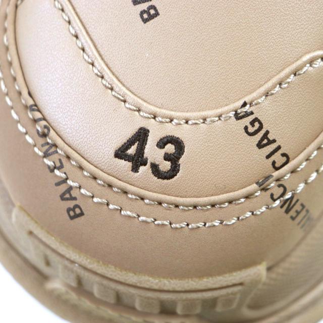 未使用品▼BALENCIAGA バレンシアガ 536737 TRIPLE S トリプルエス ロゴ総柄 刺繍入り レザー スニーカー ブラウン 43 (28.5cm) メンズ