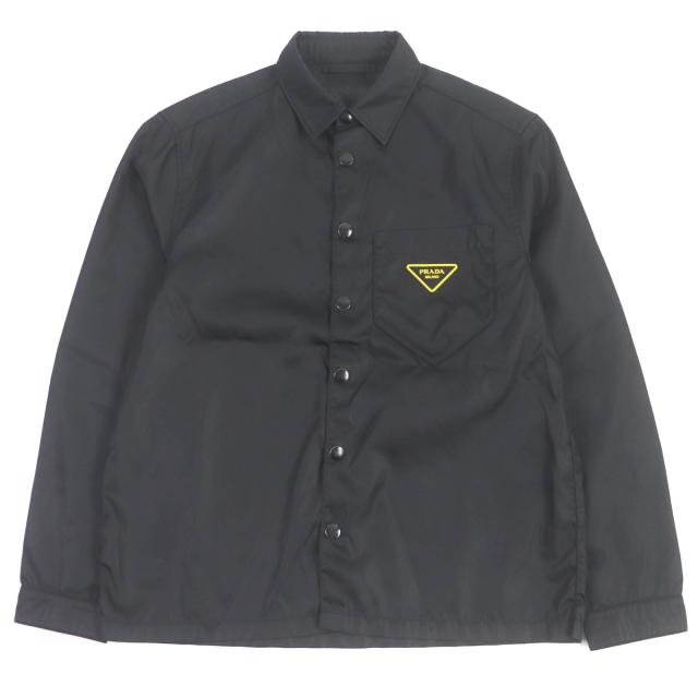 美品□PRADA プラダ 20SS SC520 Re-Nylon Shirt トライアングルロゴ コーチジャケット シャツジャケット ブラック S イタリア製 正規品