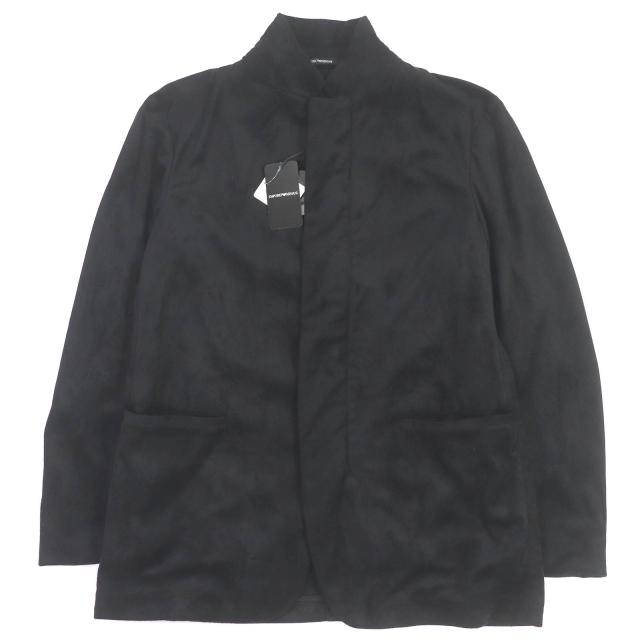 未使用品□エンポリオ アルマーニ 2019年製 41G96S 黒タグ エコスウェード スタンドカラー ブルゾン ブラック 52 ブルガリア製 正規品の通販は