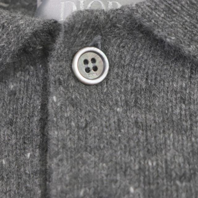 極美品▼DIOR ディオール オム 22AW 243M830AT449 カシミヤ100% ロゴ刺繍 オーバーサイズ ニット 長袖ポロシャツ XXL 正規品 メンズ