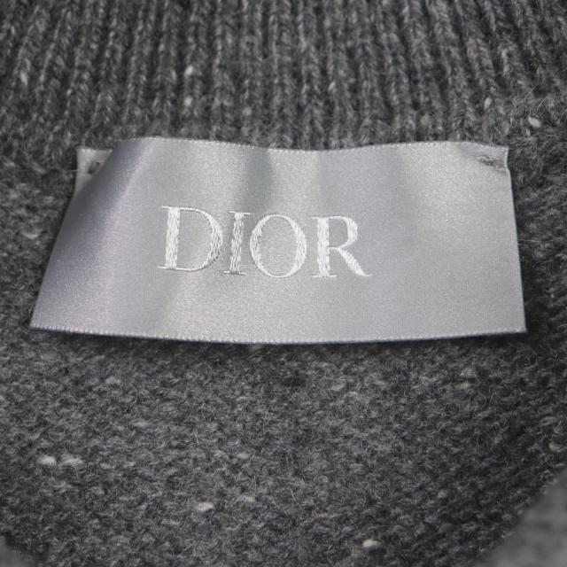 極美品▼DIOR ディオール オム 22AW 243M830AT449 カシミヤ100% ロゴ刺繍 オーバーサイズ ニット 長袖ポロシャツ XXL 正規品 メンズ