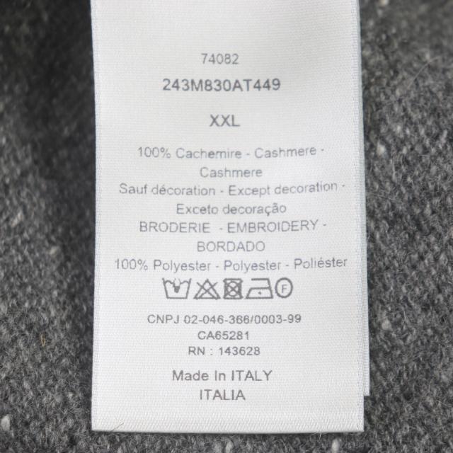 極美品▼DIOR ディオール オム 22AW 243M830AT449 カシミヤ100% ロゴ刺繍 オーバーサイズ ニット 長袖ポロシャツ XXL 正規品 メンズ