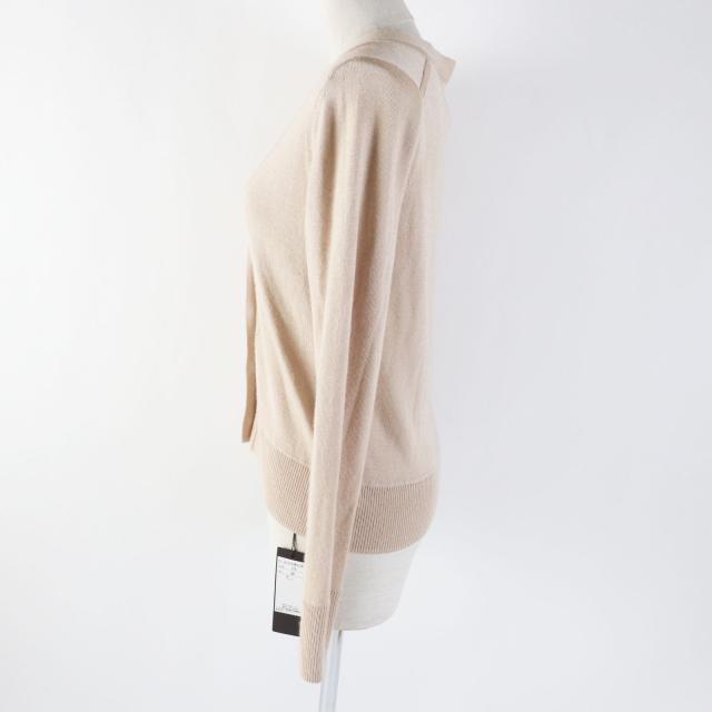 FOXEY - 極美品◎FOXEY フォクシー 35234 シルク カシミヤ ロゴボタン付き 長袖 ニット カーディガン ベージュ 38 日本製 正規品 レディース FOXEY 極美品◎FOXEY フォクシー 35234 シルク カシミヤ ロゴ