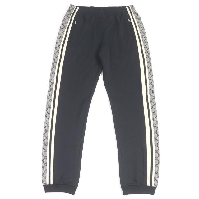 極美品□GUCCI グッチ 19AW 545603 サイドライン GGロゴ オーバーサイズ テクニカルジャージー ジョギングパンツ M イタリア製 正規品の通販は 45,045円